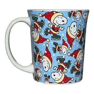 Peanuts Gibson Overseas Ski Snoopy Winter Holiday Coffee Mug Ceramic EUC